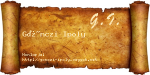 Gönczi Ipoly névjegykártya